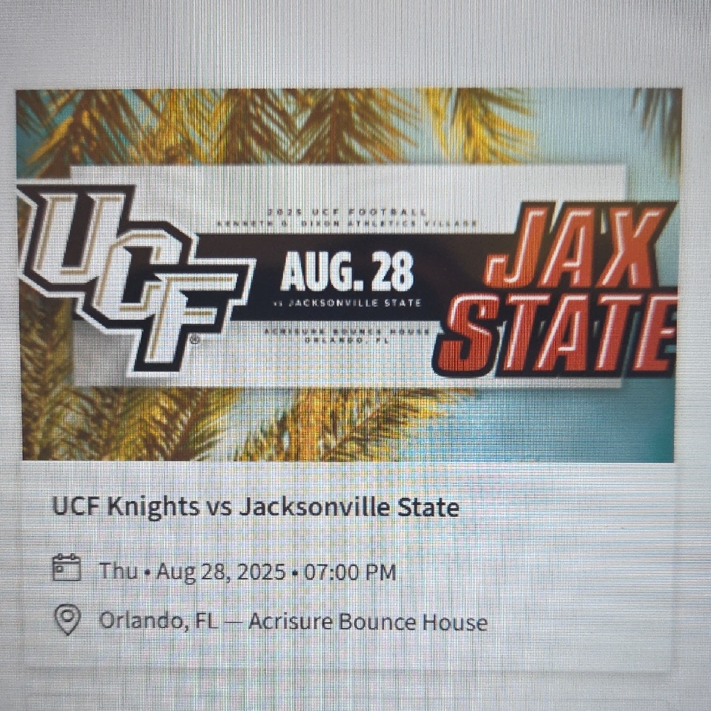 UCF Knights vs Jacksonville State Event Ticket